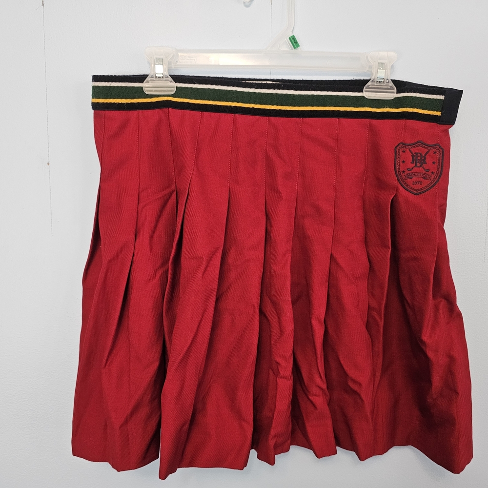 Banana Republic Red Mini Skirt with Crest